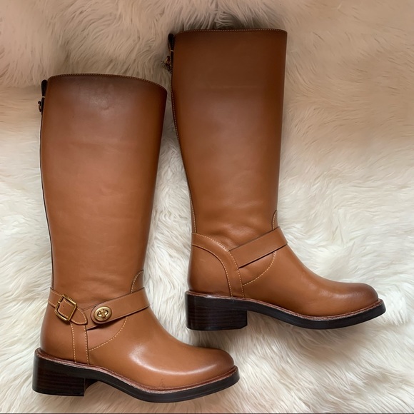 COACH Sutton Leather Charm Riding Boots - Picture 4 of 12